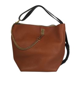 Seau GV Bucket Bag, Leather, Tan,3*